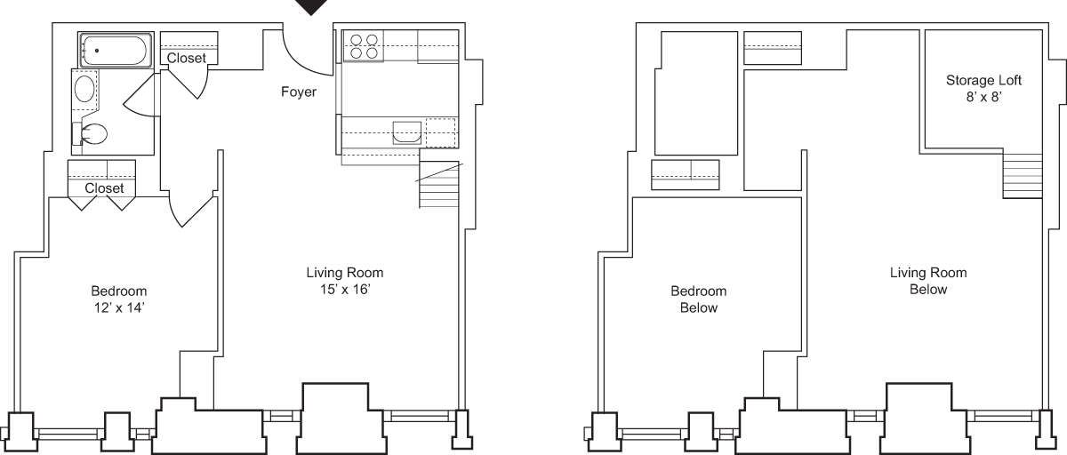 1 Bedroom I- Floors 3 & 4