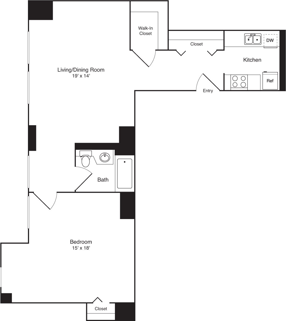 1 Bedroom A floorplan