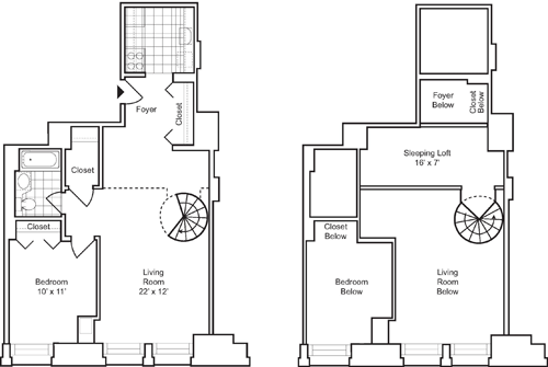 1 Bedroom H with Loft floorplan