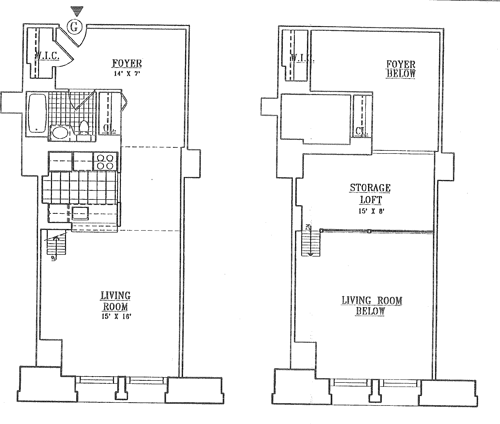 Studio G with Loft floorplan