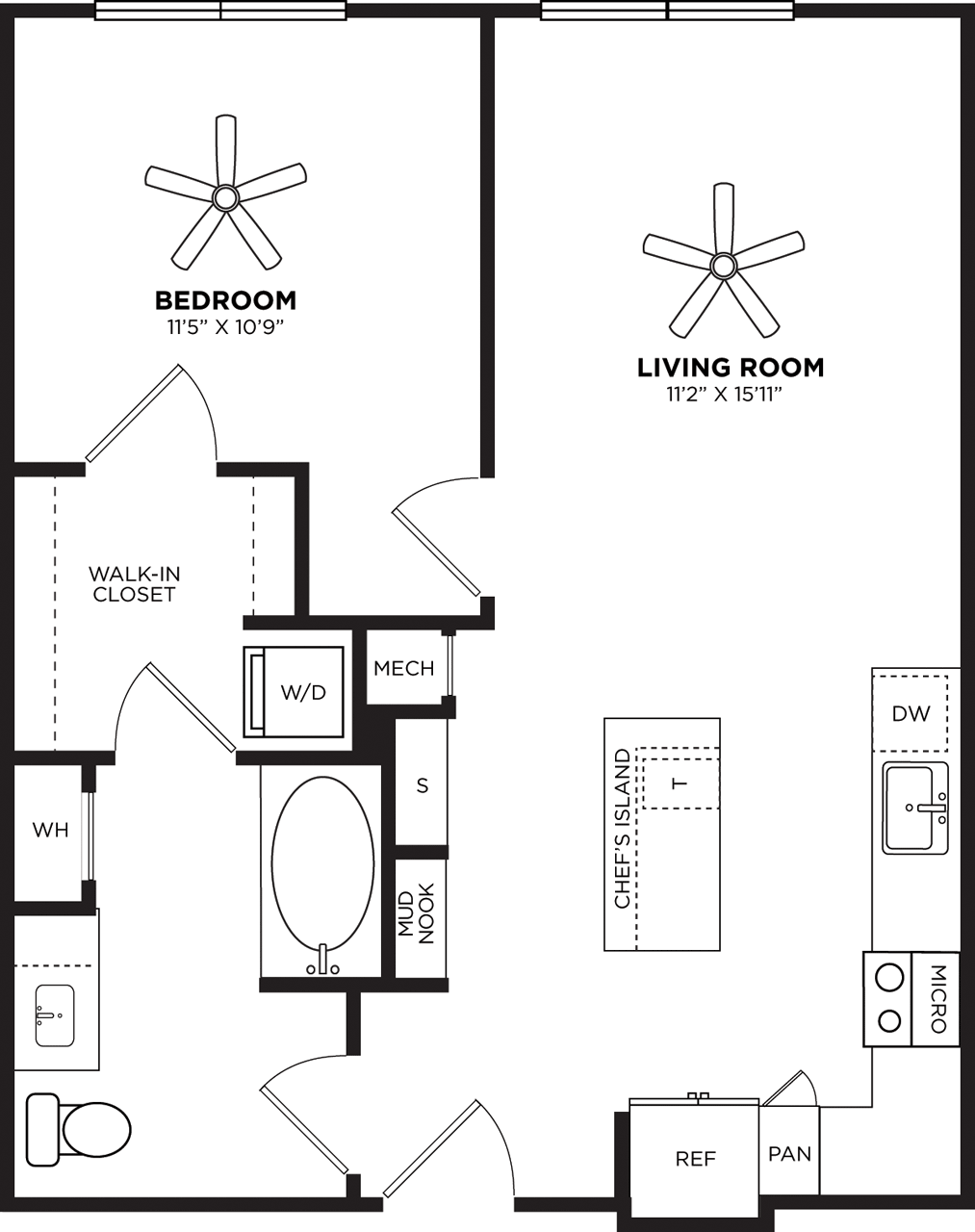 A13 No Balcony floorplan