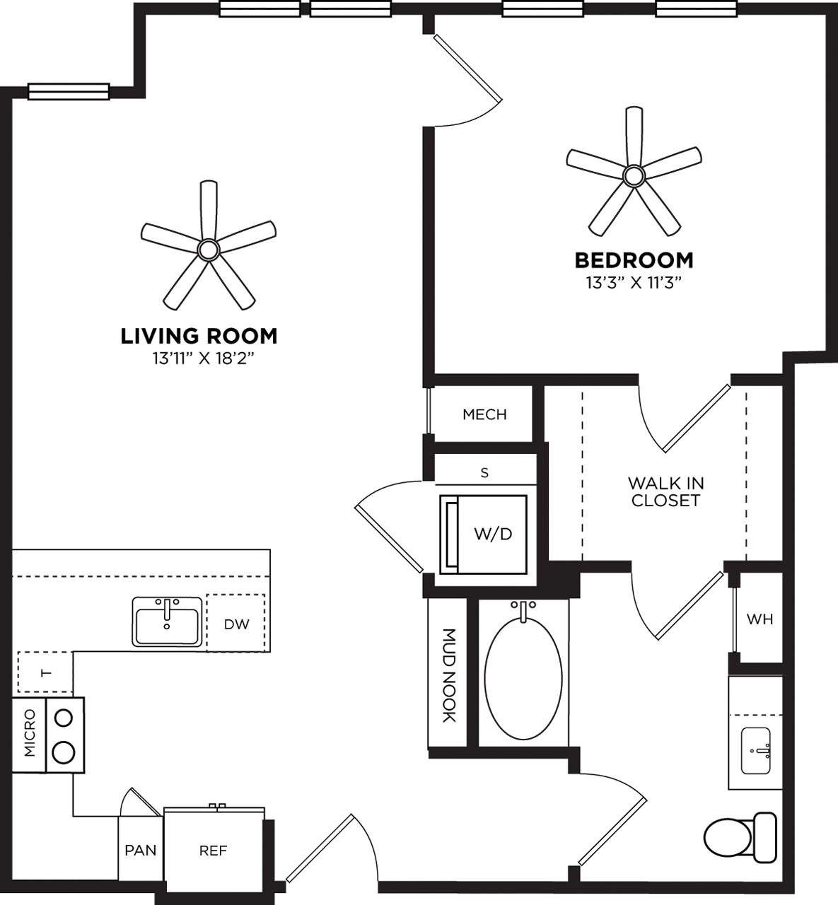 A2.1 No Balcony floorplan