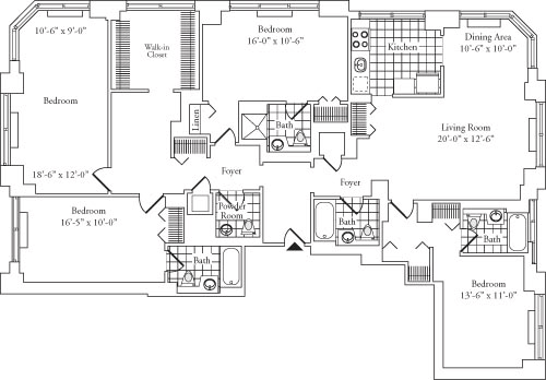 Residence PH 1A&B floors 41-42 floorplan