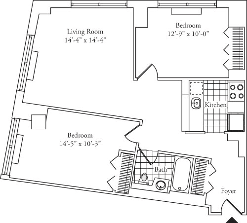 Residence 06, floors 3-6 floorplan