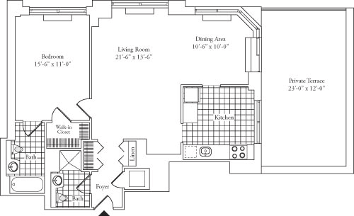 Residence A, floor 21 floorplan