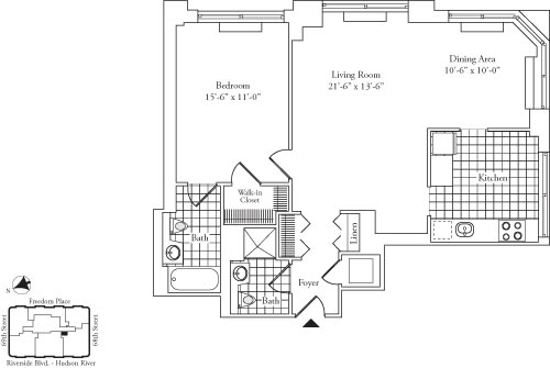 Residence A, floors 22-36 - unit 26A floorplan