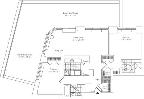 Residence B, floor 18 floorplan
