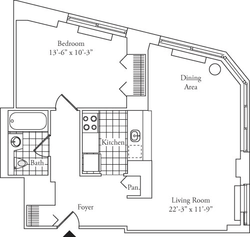 Residence B, floor 19 floorplan