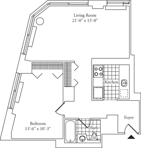 Residence B, floor 20 floorplan