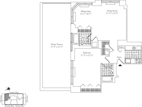 Residence B, floor 21 floorplan