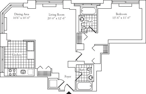 Residence B, floors 37-P2 floorplan