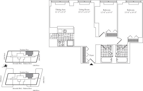 Residence E. floors 18-19