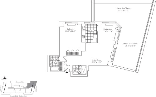 Residence F, floor 18 floorplan
