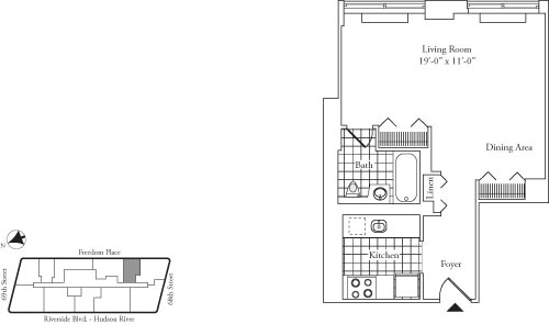 Residence F, floor 20 floorplan