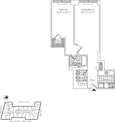 Residence O, floors 12-17 floorplan