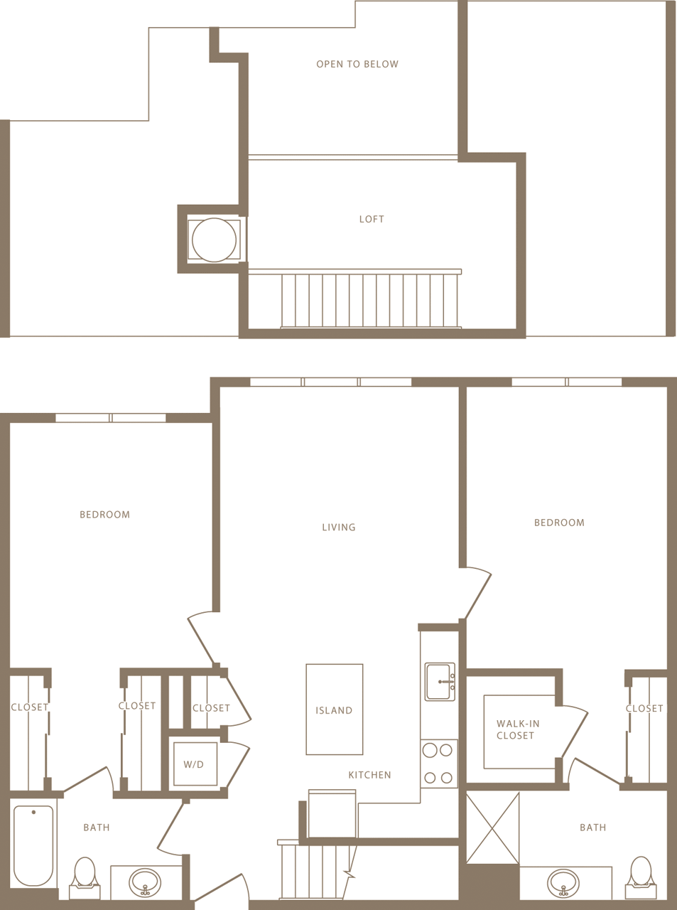 B2.1L 1195 Sq.ft. floorplan