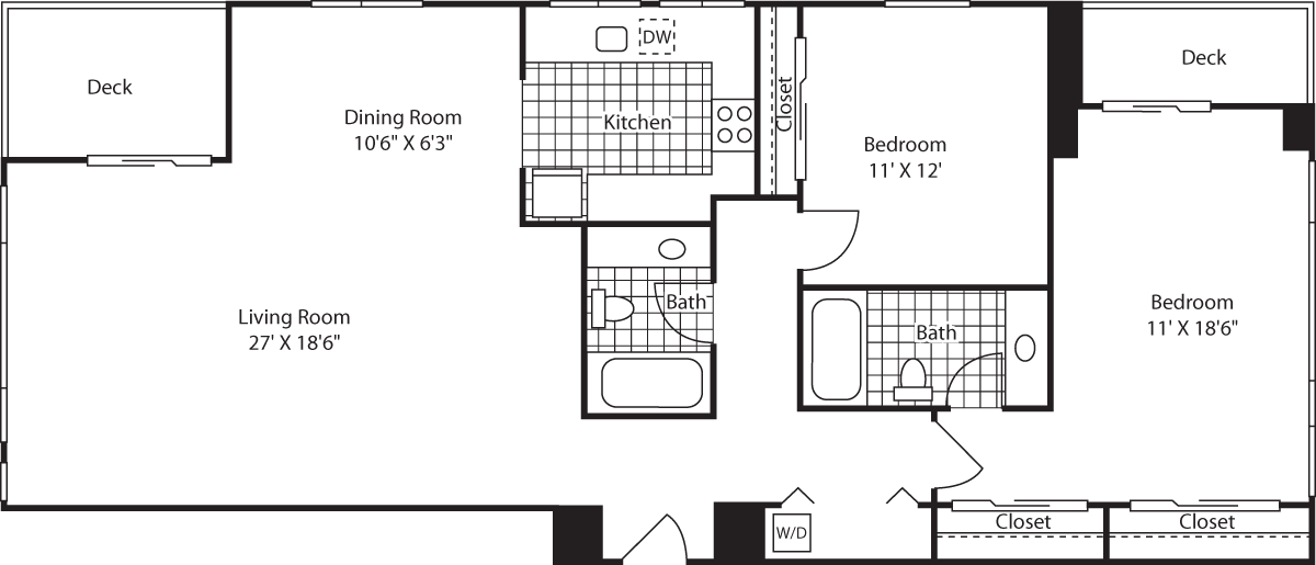 2 Bed SW Penthouse