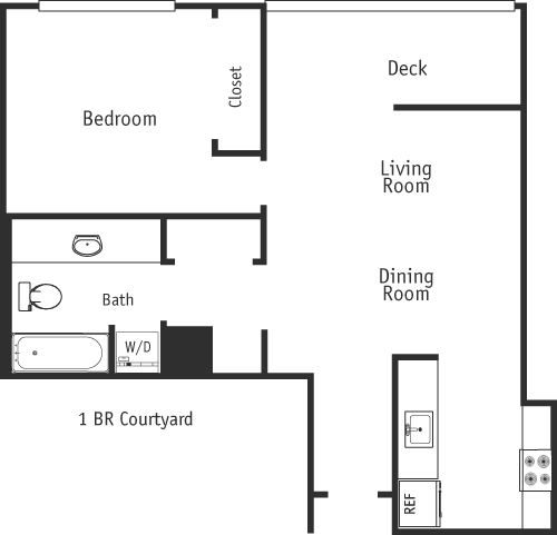 1 Bed Courtyard 600