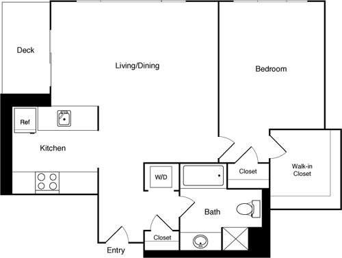Studio 320-620 - SW floorplan