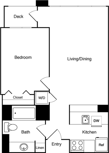 1 Bed 507 SE floorplan