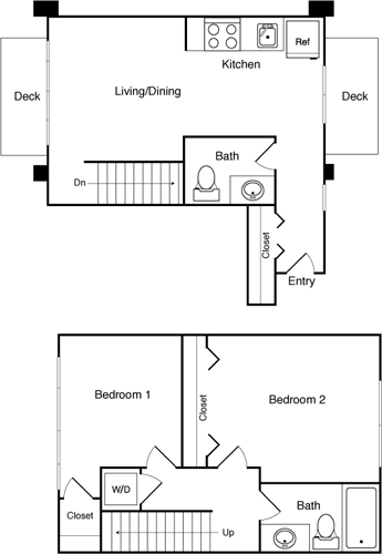 2 Bed 225 SE floorplan