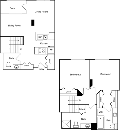 2 Bed 308 NW floorplan