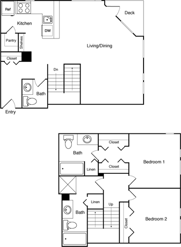 2 Bed 310 NW floorplan