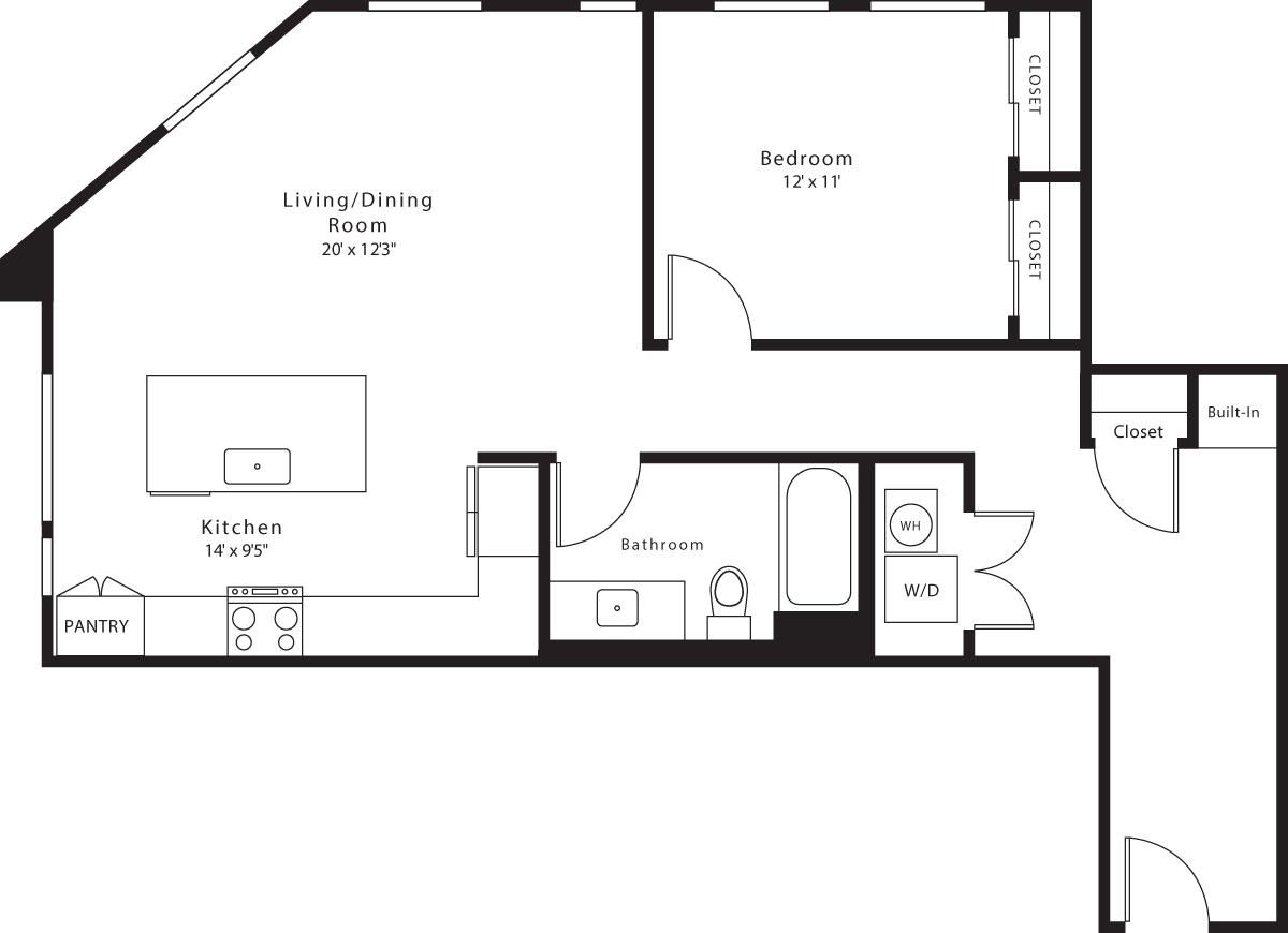 A23 no balcony floorplan